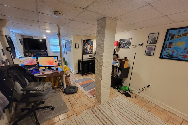 Living Room and Office Area - Harvard Square 1 Bedroom. Includes Heat & Hot Water Apartments