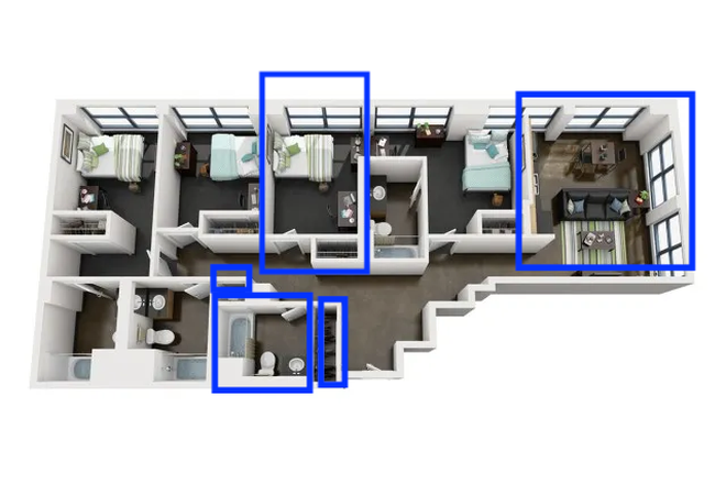 Apartment Suite Layout - Females! Summer Sublease! 0.2miles away from UIC East Campus! 800ft from Blue Line! 1Bed 1Bath Apartments