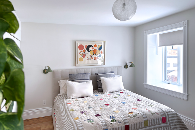 The bedroom you'll be staying in. - Sun-filled upstairs private room with gym access in charming downtown home