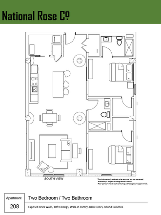 Floor Plan - National Rose Co. - Boutique Apartment Downtown