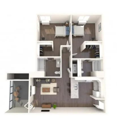 Unit Layout - Merced Station Apartments