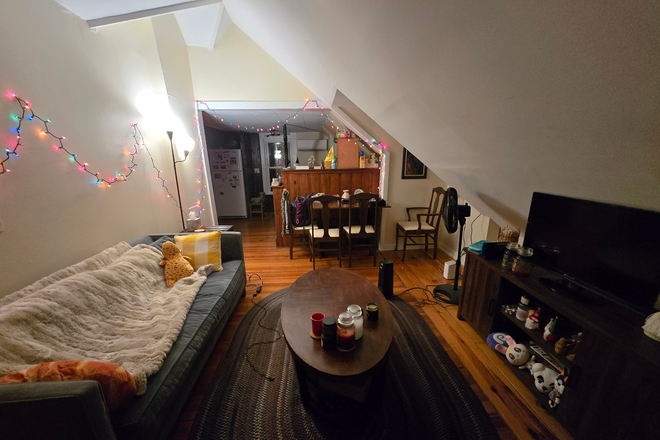 Living room -- fully lit - Spring sublet in Northampton -- furnished room in 2b/1b Apartments