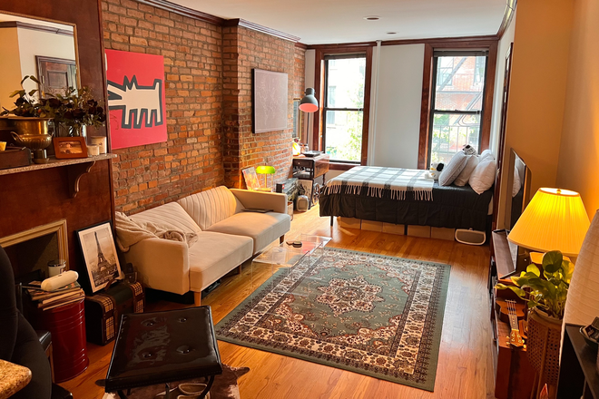 Main Living Space - Charming, Spacious Studio, Exposed Brick, High Ceilings, Fully Furnished, Amazing Kitchen, Quiet