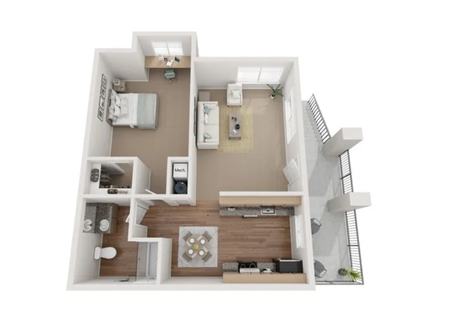 Floorplan - Ducks Village Apartments, 1bd1ba unit
