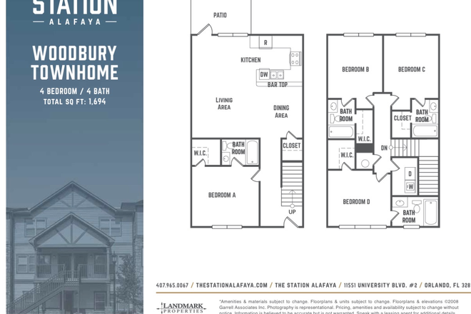 Townhome layout - The Station Alafaya Townhome