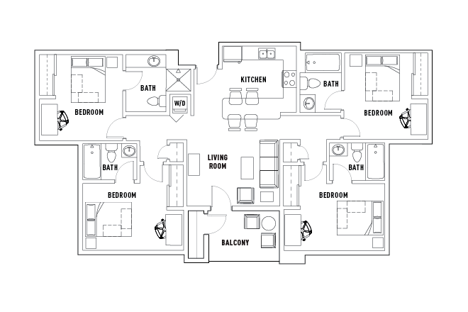 Overhead of apartment - 4 minutes from campus - University Village at Boulder Creek Building A Apartments