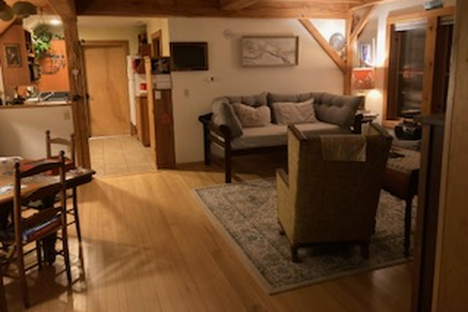 looking from mudroom toward kitchen & bath - Rural, fully furnished attached studio apt with direct access to hiking trails
