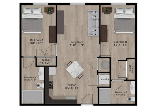 Floorplan - Escher evergreen Apartments