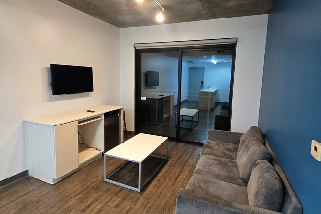 The living room (angle 3) - Malibu Apartments