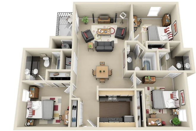 Floor Plan - Sublet at the Landings at Chandler Crossings Apartments