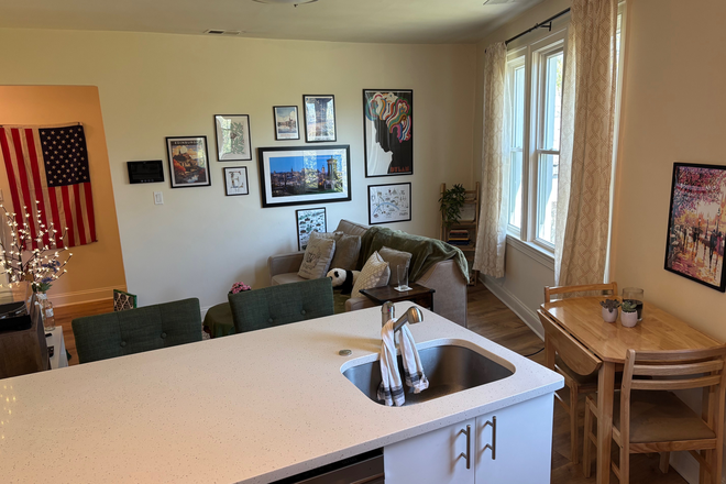Kitchen and Living Room - 4240 39th Street NW - AU / Tenleytown - Large 1 Bedroom Apartment