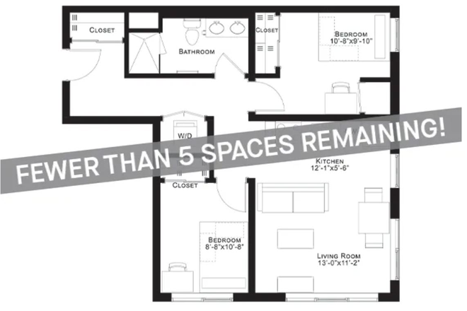 Floor Plan - Landmark on Grand River - B3 Penthouse 2-bed 1-bath furnished - Spring sublease - 1 or 2 renters