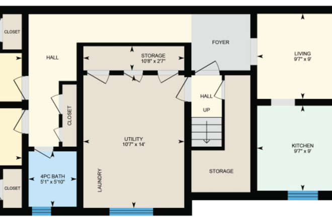 Floor Plan - Beautiful 2-Bedroom Midtown House Unit, 5 Mins Walk to Eglington Station