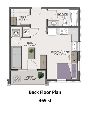 floorplan - Marsteller Street Studio, Apartment close to campus, Sublet for Winter/Spring/Summer