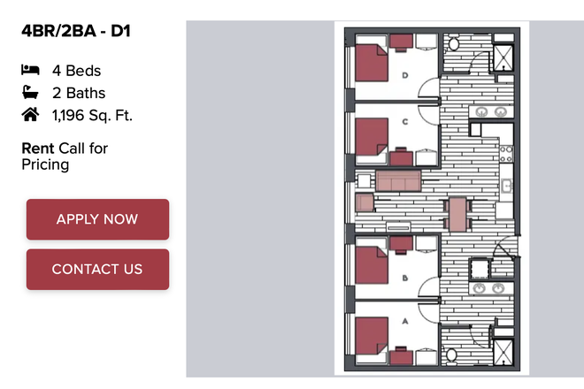 The unit floorpan - Vantage