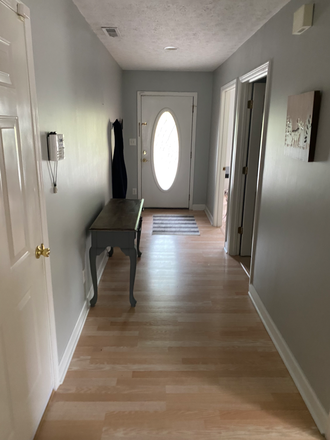 Front entrance. Bedroom for rent is the first door on the right. - House 15 min from campus