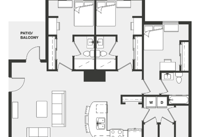 Floorplan for 3x3 - Lark West Lafayette Apartments