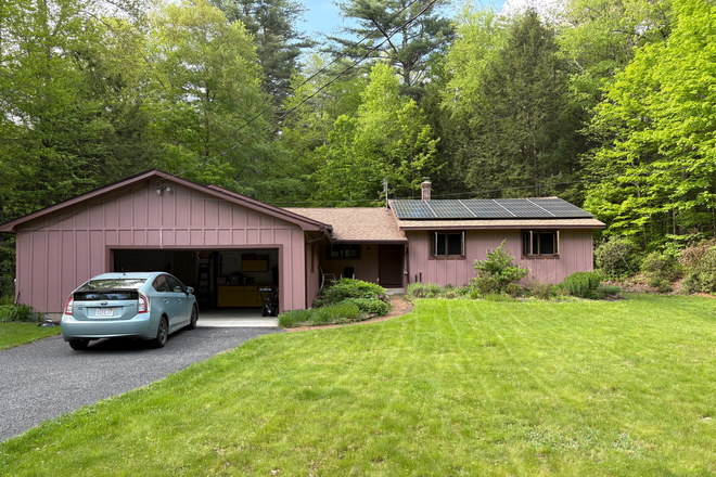 front of house - furnished 2370 sq. ft. home on 3 acres in Leverett, for faculty and staff only