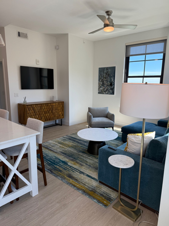 Living Room - Downtown Gem!  2 Bed/2 Bath Corner Unit With Pool and River Views at the Jasper! Apartments