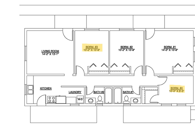 Floorplan - AVAILABLE NOW - $600 / PRIVATE ROOM - 0.6 MILES FROM CAMPUS (Female Only) Rental