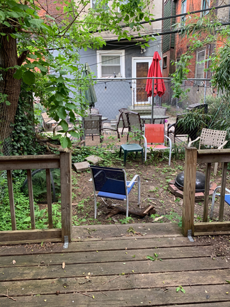 Back Deck - Being cleaned up - Large house with updated kitchen and rear yard. 4 - 6 Bedrooms, 3 bathrooms. Available 2025-2026 t