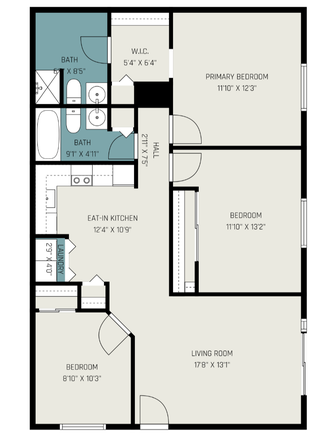 Floorplan - The Bend Apartments, walk to campus