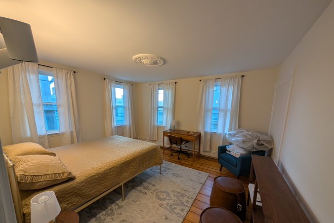 Second floor bedroom with windows - NEWLY RENOVATED spacious, quiet 3 BR apartment & patio, near MIT, Kendall Square, MG