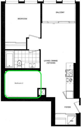 Layout of Condo and Bedroom available - ★ 1 Bedroom Condo (University Ave and Dundas) ★