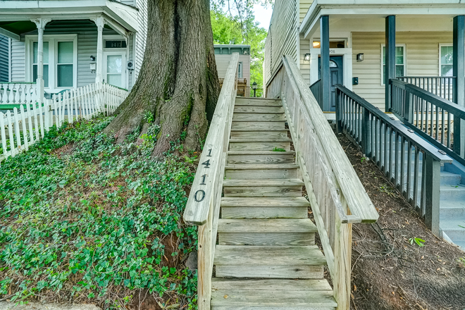 Front stairs to cottage - Charming Carver Cottage Near Campus - Entire House
