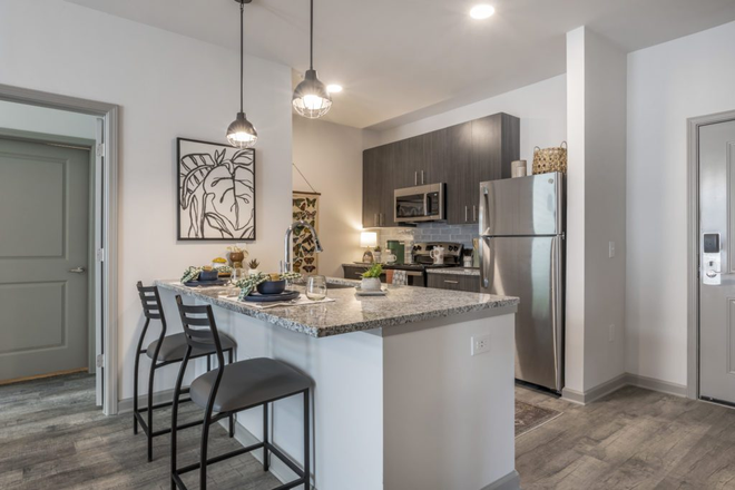 kitchen very similar to this (the actual unit has an island) - The Beacon Apartments