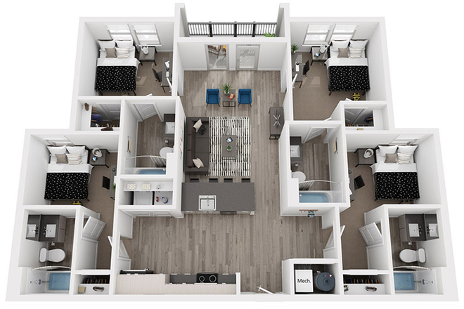 Unit floor plan - The Metropolitan at Gainesville