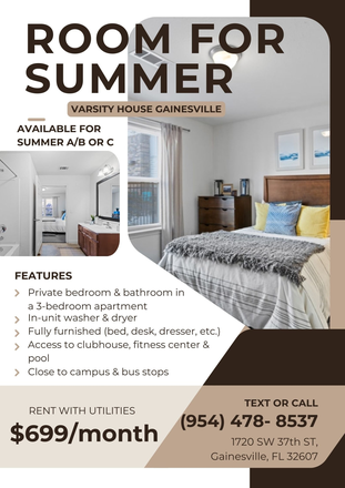 Bedroom - Summer Sublease at Varsity House
