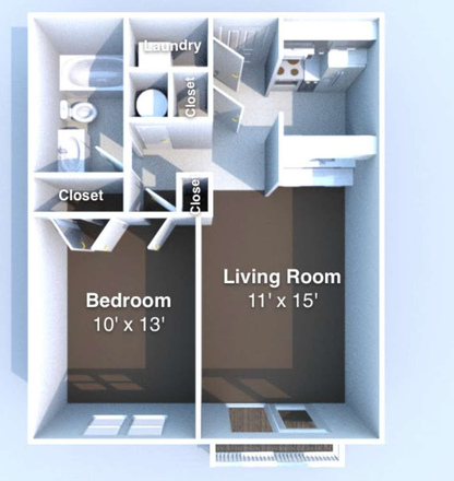 Layout of Apartment - Granite second Floor apartment available for 2026 Spring and Summer semester