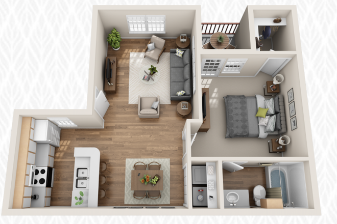 floor plan - 1B1B sublet  - Arbors at Wolf Pen Creek Apartment - (Aggie bus #27 at the entrance)