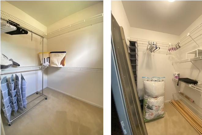 Two large walk-in closets - Furnished room w/private bath-Fair Acres Ct-Princeton Townhome