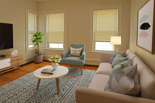 living room (virtually staged) - **NO BROKERS FEE!!** Spacious 3 Bed / 2 Bath w/ LAUNDRY IN UNIT! Avail. 9/1/26!!