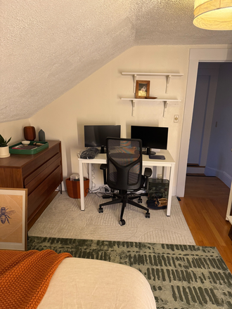 Bedroom with view of stairs - Spacious 2B/1B in Central Sq Apartments