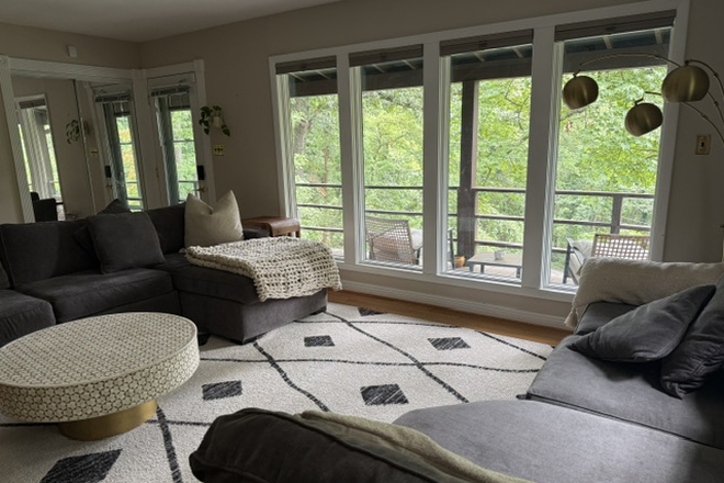 Living Room 1 - Peaceful 5 BR Treehouse Home | Walk/Bike to UMD (.2 Mi) | Fenced Yard & Ample Parking