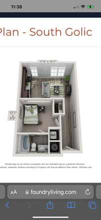 South Golic Floor plan, third floor unit, quiet!! - The Foundry