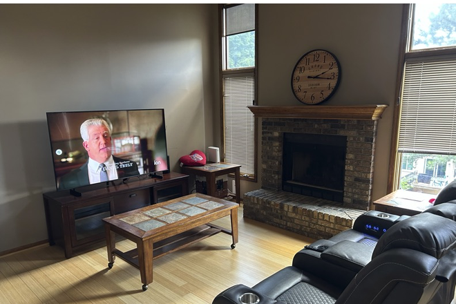 Shared Living Room on middle floor. - Furnished Private Lower-Level Suite for Creighton / UNO Student — Aksarben Village Condo