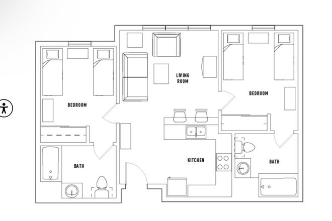 shared bedroom and bathroom - Puerta del Sol 2bd/2bth
