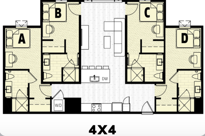 Unit Layout - The Hub Sublet Apartments