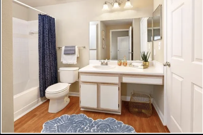 Spacey bathroom with walk-in closet - The Belmont Apartments (sublease)