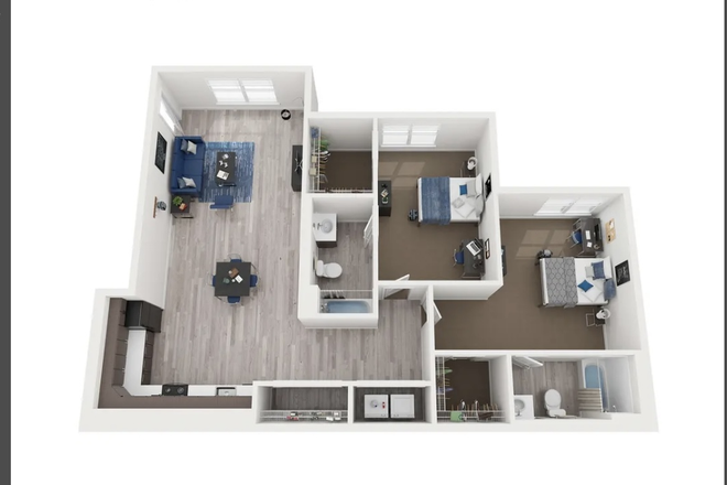 Floor plan, contact me for more images and videos. - Park West Student Living Flats 2x2
