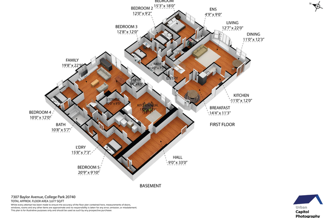 3D Floor Plan - Uzamere House is 2 miles from Campus!