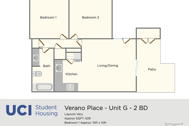 The bigger bedroom - On-campus Private Bedroom at UCI
