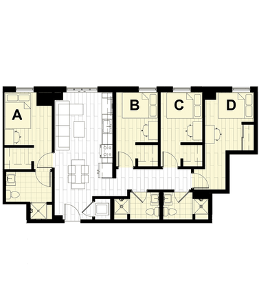 Floor plan (Room A) - Hub on Campus West Lafayette - State Street