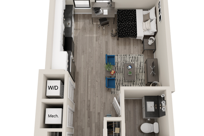 Layout - Fully Furnished Studio on Hartwick Rd + Steps from Campus & Restaurants