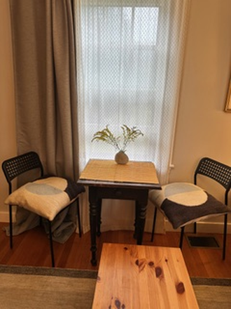 Table - Sunny Private Entrance Newton Ground Floor Room in House Private Bathroom/Kitchenette Flexible Lease