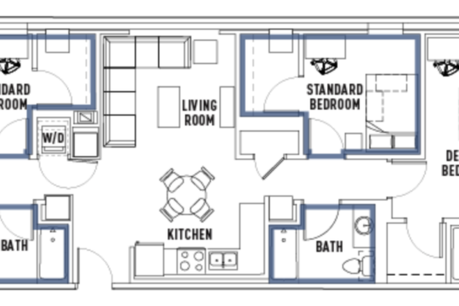 Bedroom Kitchen, outside area - The Summit at University City